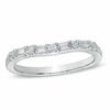 Thumbnail Image 1 of 1/4 CT. T.W. Baguette and Round Diamond Alternating Contour Wedding Band in 14K White Gold