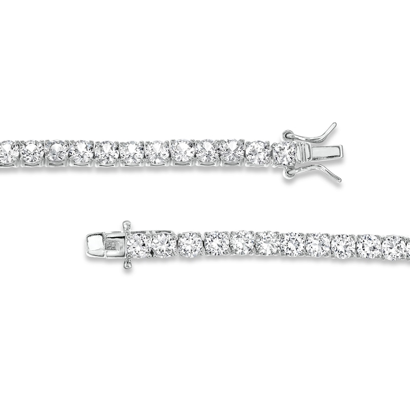 Main Image 3 of White Lab-Created Sapphire Tennis Bracelet in Sterling Silver - 7.25&quot;