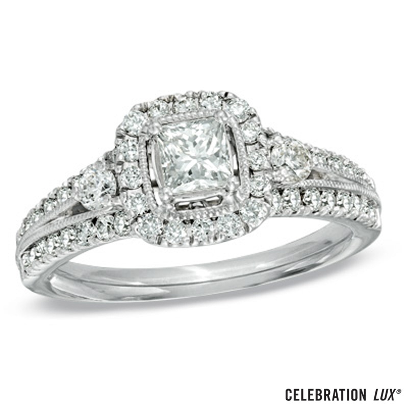 Celebration 102® 1-1/4 CT. T.W. Princess-Cut Diamond Engagement Ring in 18K White Gold (I/SI2)