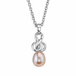 9.0mm Pink Freshwater Cultured Pearl Pendant in Sterling Silver