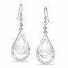 Thumbnail Image 1 of Sterling Silver Layered Open Teardrop Earrings