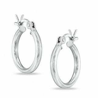 14K White 8 mm Double V Earrings - 86258-6006-P