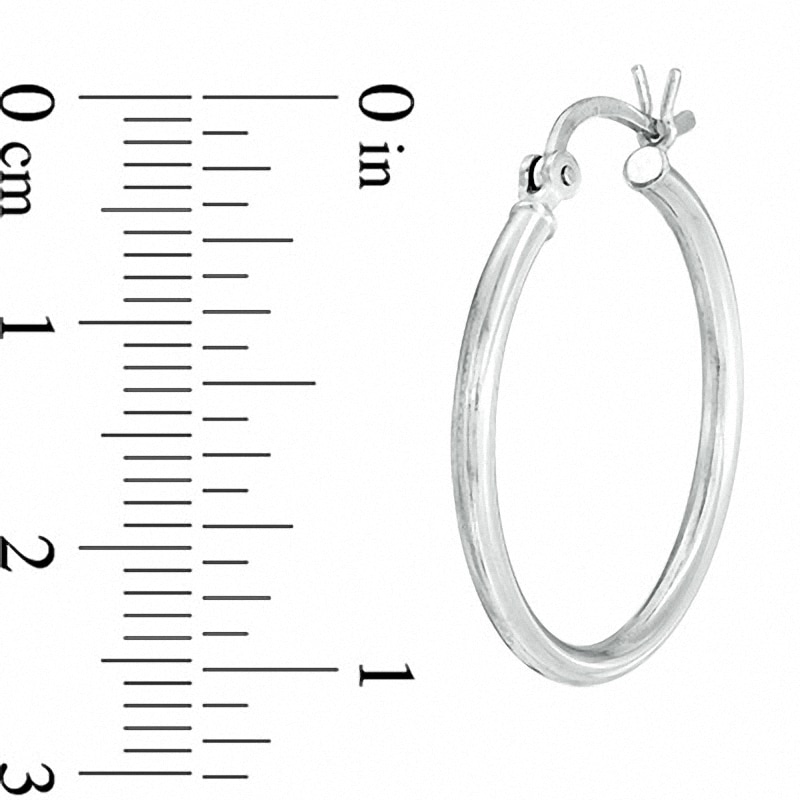 Main Image 2 of 20mm Sterling Silver Plain Tube Hoop Earrings