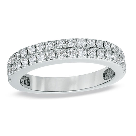 two row diamond band