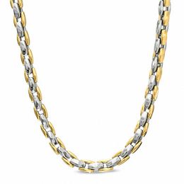 Men's Link Necklace in Polished Two-Tone Stainless Steel - 24&quot;