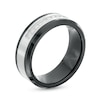 Thumbnail Image 3 of Men's 8.0mm 1/6 CT. T.W. Diamond Black Ceramic and Stainless Steel Wedding Band