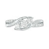 Thumbnail Image 6 of 1/2 CT. T.W. Princess-Cut Diamond Three Stone Swirl Ring in 14K White Gold