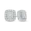 Thumbnail Image 1 of 1/2 CT. T.W. Diamond Square Cluster Stud Earrings in 10K White Gold