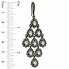 Thumbnail Image 1 of Cubic Zirconia and Crystal Tiered Drop Earrings in Hematite Gray Plated Brass