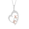 Thumbnail Image 1 of 1/4 CT. T.W. Diamond Tilted Heart &quot;MOM&quot; Pendant in 10K Two-Tone Gold