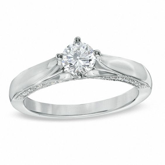 1/2 CT. T.W. Diamond Engagement Ring in 14K White Gold | Zales Outlet