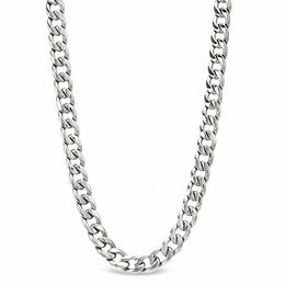 Men's Curb Chain Necklace and Bracelet Set in Stainless Steel - 22&quot;