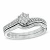 Thumbnail Image 1 of 1/10 CT. T.W. Diamond Cluster Bridal Set in 10K White Gold