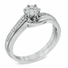 Thumbnail Image 2 of 1/10 CT. T.W. Diamond Cluster Bridal Set in 10K White Gold