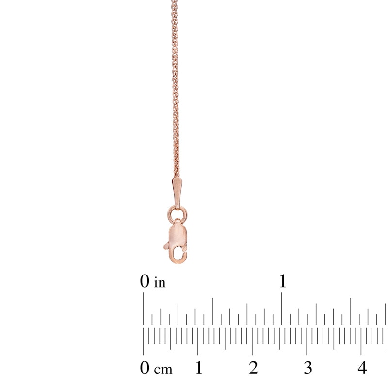 Ladies' 1.1mm Wheat Chain Necklace in 14K Rose Gold - 18"