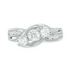 Thumbnail Image 5 of 1 CT. T.W. Diamond Three Stone Slant Engagement Ring in 14K White Gold