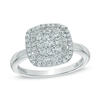 Thumbnail Image 1 of 1/2 CT. T.W. Diamond Cushion Cluster Frame Ring in 10K White Gold