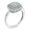 Thumbnail Image 2 of 1/2 CT. T.W. Diamond Cushion Cluster Frame Ring in 10K White Gold