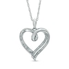 Thumbnail Image 1 of Diamond Accent Split Ribbon Heart Pendant in Sterling Silver