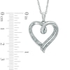 Thumbnail Image 2 of Diamond Accent Split Ribbon Heart Pendant in Sterling Silver