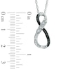 Thumbnail Image 2 of Enhanced Black and White Diamond Infinity Pendant in Sterling Silver