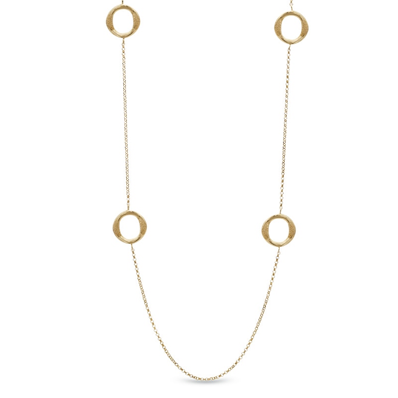Charles Garnier Twist Circle Necklace in Sterling Silver with 18K Gold Plate - 27"