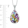 Thumbnail Image 2 of Multi-Gemstone Teardrop-Shaped Pendant in Sterling Silver