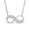 Thumbnail Image 0 of 1/10 CT. T.W. Diamond Sideways Infinity Necklace in Sterling Silver