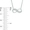 Thumbnail Image 1 of 1/10 CT. T.W. Diamond Sideways Infinity Necklace in Sterling Silver