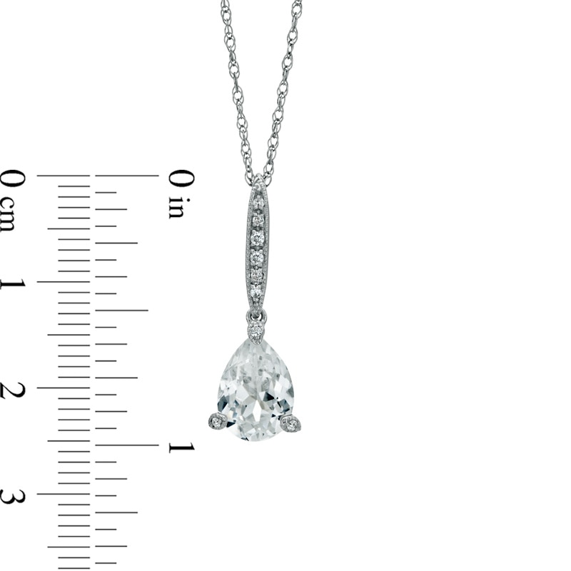 Pear-Shaped Lab-Created White Sapphire Pendant and Earrings Set in Sterling Silver
