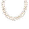 Thumbnail Image 1 of 10.5-11.5mm Freshwater Cultured Pearl Double Strand Necklace with Sterling Silver Clasp