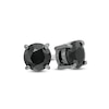 Thumbnail Image 1 of Men's 6.0mm Black Sapphire Solitaire Stud Earrings in Sterling Silver