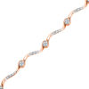 Thumbnail Image 1 of 1/4 CT. T.W. Diamond Cluster Station Bracelet in 10K Rose Gold