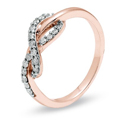 1/4 CT. T.W. Diamond Infinity Ring in 10K Rose Gold | Zales Outlet