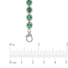 Thumbnail Image 3 of Oval Lab-Created Emerald and Diamond Accent Frame Bracelet in Sterling Silver - 7.5&quot;