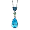 Thumbnail Image 0 of Blue Topaz and Lab-Created White Sapphire Pendant in Sterling Silver
