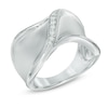 Thumbnail Image 1 of 1/6 CT. T.W. Diamond Textured Swish Fashion Band in Sterling Silver