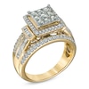 Thumbnail Image 1 of 1-1/4 CT. T.W. Princess-Cut Diamond Frame Cluster Ring in 10K Gold