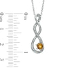 Thumbnail Image 2 of 5.5mm Citrine and Diamond Accent Twist Pendant in Sterling Silver