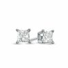 Thumbnail Image 0 of Celebration Ideal 1/2 CT. T.W. Princess-Cut Certified Diamond Solitaire Stud Earrings in 14K White Gold (K/I1)