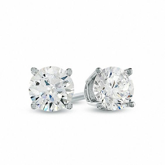 1ct solitaire diamond earrings