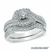 Thumbnail Image 0 of Celebration Ideal 1 CT. T.W. Certified Diamond Vintage-Style Bridal Set in 14K White Gold (I/I1)
