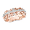 Thumbnail Image 1 of 1/4 CT. T.W. Diamond Vintage-Inspired Scroll Band in 10K Rose Gold