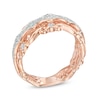 Thumbnail Image 2 of 1/4 CT. T.W. Diamond Vintage-Inspired Scroll Band in 10K Rose Gold