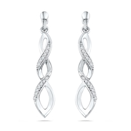 1/10 CT. T.W. Diamond Cascading Drop Earrings in Sterling Silver