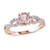 6.0mm Morganite And Diamond Accent Twist Engagement Ring In 10K Rose Gold