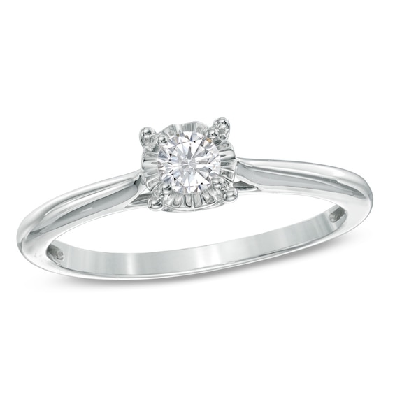 1/5 CT. Diamond Solitaire Engagement Ring In 10K White Gold