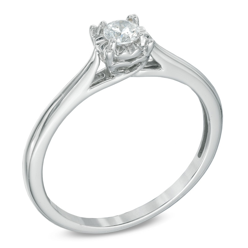 Main Image 2 of 1/5 CT. Diamond Solitaire Engagement Ring in 10K White Gold