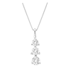 Thumbnail Image 1 of 1 CT. T.W. Diamond Linear Three Stone Drop Pendant in 14K White Gold