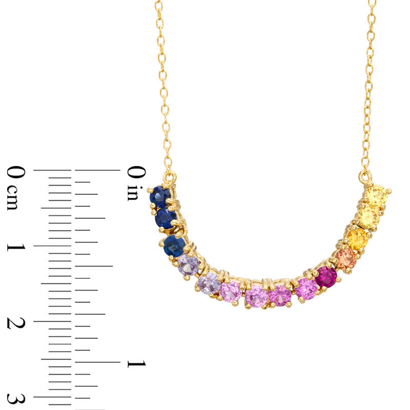 Rainbow gemstone store gold plated clasp necklace